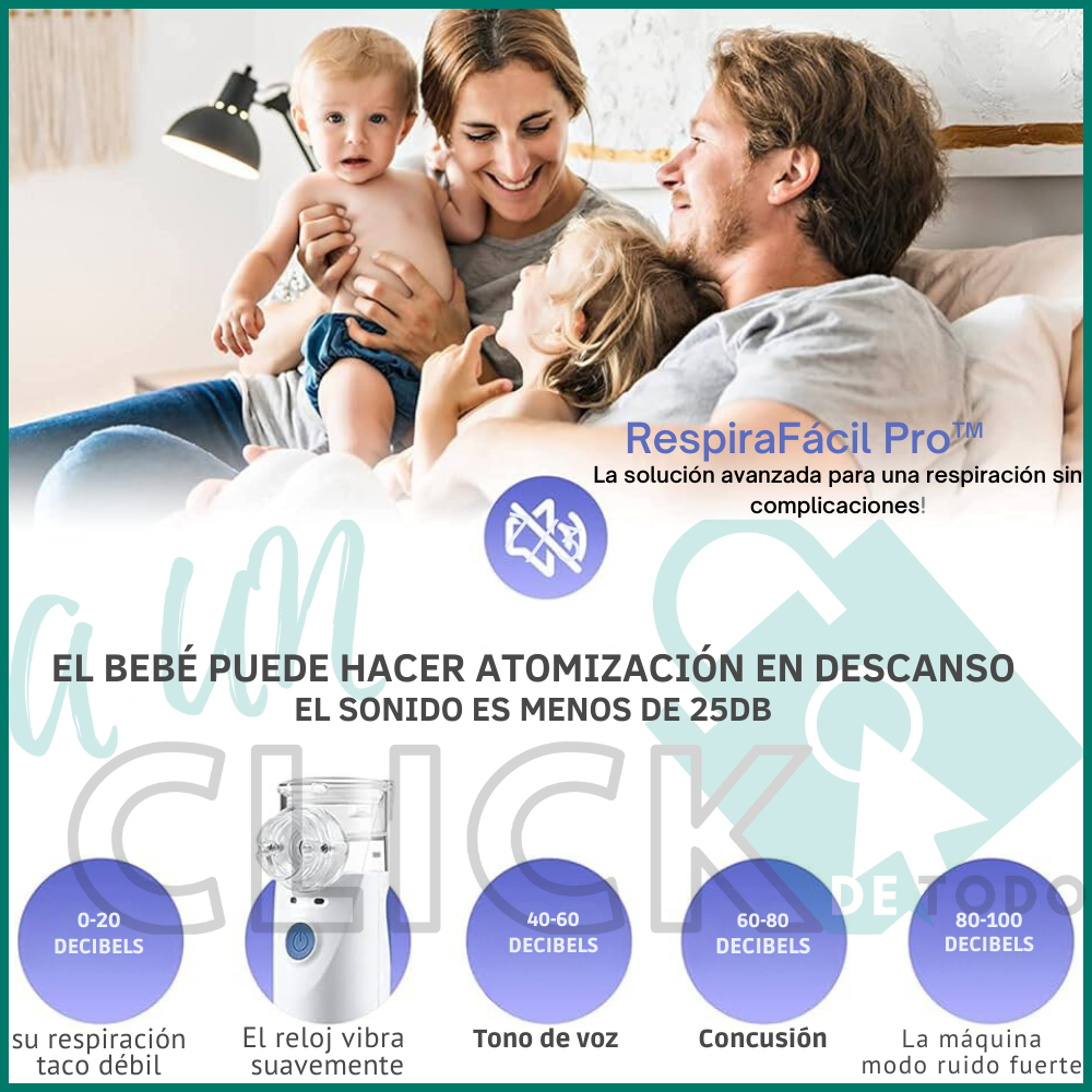 RespiraFácil Pro™. Nebulizador Portátil Niños Adultos